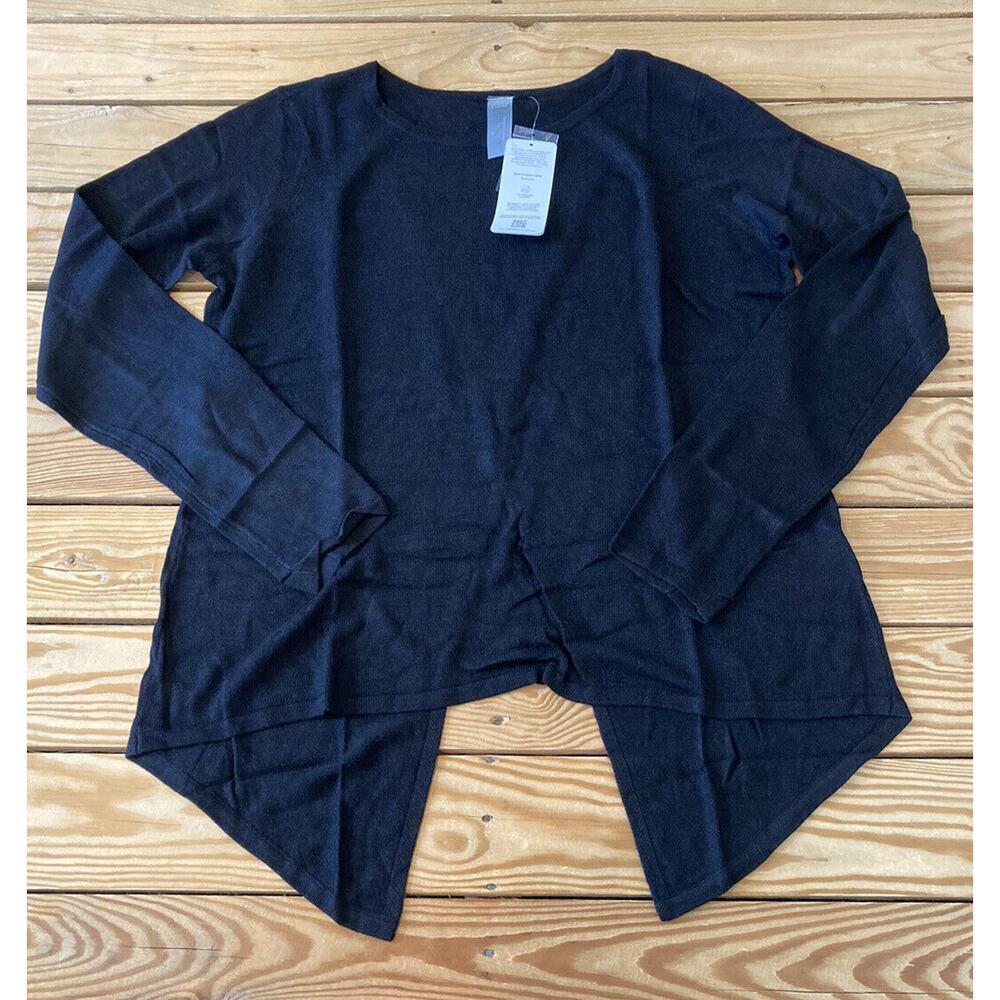 NWT Zuda Split Back Sweater Size Small Women’s Black Pullover